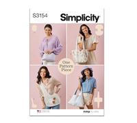 Simplicity Sewing Pattern SS3154OS One Pattern Piece Bags OS (ONE Size)
