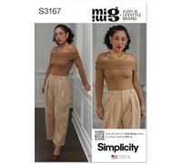 Simplicity Sewing Pattern SS3167K5 Misses' Off The Shoulder Knit Top and Woven Trousers by Mimi G Style K5 (8-10-12-14-16)