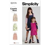 Simplicity Sewing Pattern SS3174K5 Children's and Girls Learn to Sew Jumpers K5 (7-8-10-12-14)