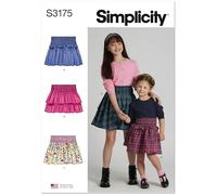 Simplicity Sewing Pattern SS3175HH Children's and Girls' Faux Smocking Skirts HH (3-4-5-6)