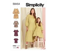 Simplicity Sewing Pattern SS9454A Children's and Misses' Dress and Top, White, OSFA