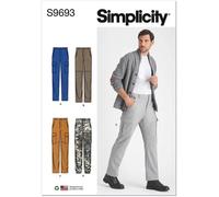 Simplicity Sewing Pattern SS9693BB Men's Cargo Trousers BB (44-46-48-50-52)