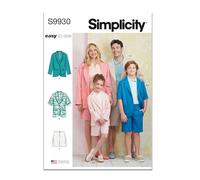 SIMPLICITY Sewing Pattern SS9930A Children's, Teens' and Adults' Blazers and Shorts A (XS - L/XS - XL)