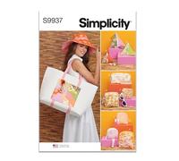 SIMPLICITY Sewing Pattern SS9937A Hat, Tote Bag and Zipper Cases A