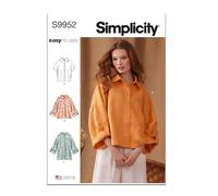 SIMPLICITY Sewing Pattern SS9952A Misses' Shirts A (S-M-L-XL-XXL)
