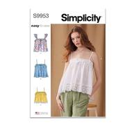 SIMPLICITY Sewing Pattern SS9953R5 Misses' Tops R5 (14-16-18-20-22)