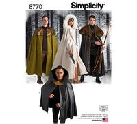 Simplicity SimplicityPattern 8770 Unisex Costume Capes, Paper, White, ONE Size