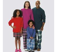 SIMPLICITY SS9202BB BB (S-M-L-XL), Pullover top has Drop Shoulders, Long Sleeves, Rib-Knit Neckband Loose-Fitting, Pull-on Shorts, Pants Waist Side Seam Pockets. Stitched Elastic casing at Hem