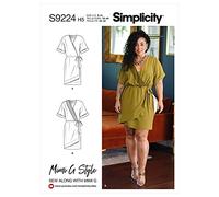Simplicity Misses' Asymmetric Wrap Dress Sewing Pattern Kit by Mimi G Style, Design Code S9224, Multicolor, Sizes 16-24