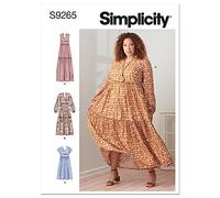 Simplicity SS9265A Misses/Plus Size Dress A (XXS-XS-S-M-L-XL-XXL), White