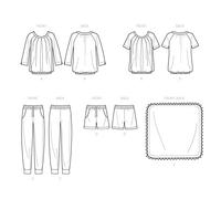 Simplicity SS9556A Misses' Nursing Tops, Pants, Shorts and Blanket A XS-S-M-L-XL