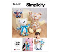 Simplicity SS9569A Learn to Sew Plush Memory Bears A S-M-L