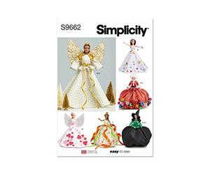 Simplicity SS9662OS Holiday Fashion Doll Clothes OS (ONE Size)