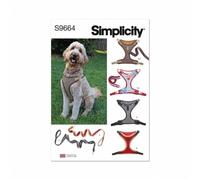 Simplicity SS9664A Dog Harness in Sizes S-M-L and Leash with Trim Options A