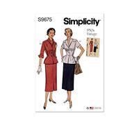 Simplicity SS9675H5 Misses' Vintage Skirt and Jacket H5 (6-8-10-12-14)