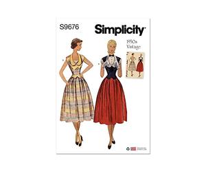 Simplicity SS9676H5 Misses' Vintage Two-Piece Dresses H5 (6-8-10-12-14)