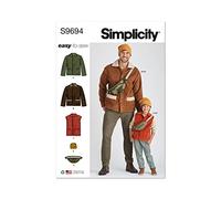 Simplicity SS9694A Boys' and Men's Jacket, Vest, Hat and Crossbody Bag A (S - L/S - XL)