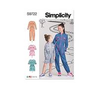 SIMPLICITY SS9722K5 Children's and Girls' Jumpsuit, Romper and Dress K5 (7-8-10-12-14)