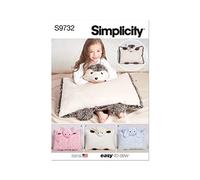 SIMPLICITY SS9732OS Plush Animal Pillow Cases OS (ONE Size)