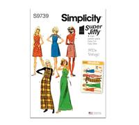 SIMPLICITY SS9739A Misses' Back-Wrap Dress and Jumper in Two Lengths A (XS-S-M-L-XL)