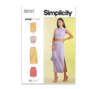 SIMPLICITY SS9757A Misses' Knit Top and Skirt in Two Lengths A (S-M-L-XL-XXL)