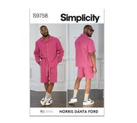 SIMPLICITY SS9758BB Men's Shirts and Shorts by Norris Danta Ford BB (44-46-48-50-52)