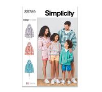 SIMPLICITY SS9759A Children's, Teens' and Adults' Hoodie A (XS - L/XS - XL)