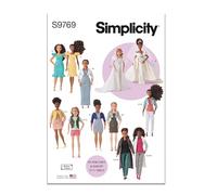 SIMPLICITY SS9769A 11 1/2" Fashion Clothes for Regular and Curvy Size Dolls by Andrea Schewe Designs A