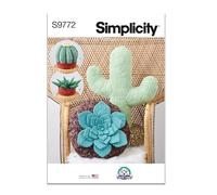 SIMPLICITY SS9772OS Decorative Succulent and Cactus Plush Pillows by Carla Reiss Design OS (ONE Size)