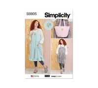 SIMPLICITY SS9805A Misses' Pinafore Aprons and Tote in One Size by Elaine Heigl Designs A (XS-S-M-L-XL)