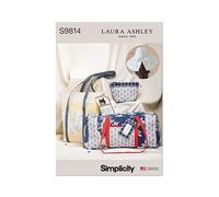 SIMPLICITY SS9814A Hat in Three Sizes, Duffel, Tote, Cosmetic Case, Eyeglass Case and Luggage Tag by Laura Ashley A