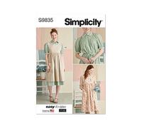 SIMPLICITY SS9835A Misses' Dress and Pinafore Apron in Two Lengths by Elaine Heigl Designs A (XS-S-M-L-XL)