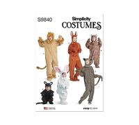 SIMPLICITY SS9840AA Children's and Adult's Animal Costumes AA (3-4-5-6-7-8)