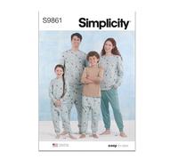 SIMPLICITY SS9861A Children's, Teens' and Adults' Knit Loungewear A (XS - L/XS - XL)
