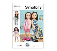 SIMPLICITY SS9874OS 18" Doll Clothes by Carla Reiss Design OS (ONE Size)