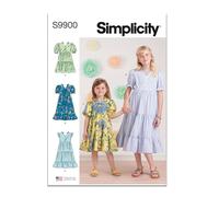 SIMPLICITY SS9900K5 Children's and Girls' Dress with Sleeve and Length Variations K5 (7-8-10-12-14)