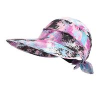 Simplicity Hats for Women UPF 50+ UV Sun Protective Convertible Beach Visor Hat, Pink Blue Black, One Size