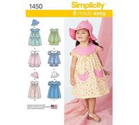 Simplicity Toddlers Easy Sewing Pattern 1450 Dresses, Top, Panties & Hat