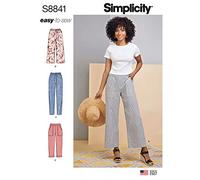 Simplicity US8841H5 Pattern S8841 Misses' Wide or Slim Leg Pull-on Pants, H5 (6-8-10-12-14)