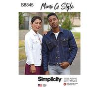 Simplicity Sewing Pattern US8845A Mimi G Jean Jacket, Unisex, Sizes XS-XL, White