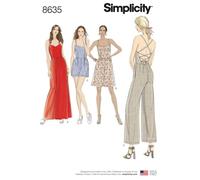 Simplicity Women’s Dress, Jumpsuit and Romper Sewing Pattern, Paper, White, 14/16/18/20/22