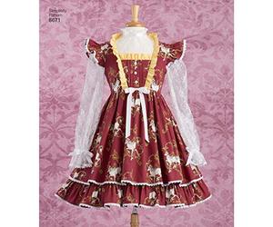 Simplicity Women’s Lolita Costume Dresses Sewing Pattern, Paper, White, 4/6/8/10/12