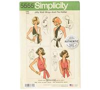 Simplicity Women’s Vintage Jiffy Knit Wrap and Tie Top Sewing Pattern, Paper, White, One Size