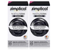 Simplicol 1838 (2 x 1818) Textile Dye Intense (18 Colours), Velvet Black 1818 Pack of 2: Easy Dyeing in the Washing Machine, All-in-1 Complete Pack