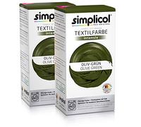 simplicol Fabric Dye Intense (18 Colours), Olive Green 1814 2 Pack, Dark Green: Easy Washing Machine Dyeing All-in-1 Complete Pack, 1852, 2 Pack