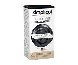 simplicol Fabric Dye Intense Velvet Black | Easy washing machine dyeing | Liquid dye & fixing powder | 1 pack, 150 ml liquid fabric dye + 400 g fixing powder with salt