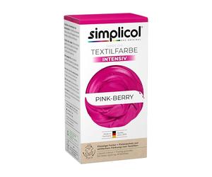 simplicol Fabric Dye Intensive Pink-Berry | Easy Dyeing in The Washing Machine | Liquid Colour & Fixing Powder | Pack of 1
