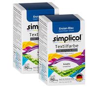 simplicol Textile Dye Expert Gentian Blue Colour for Creative, Easy Dyeing in The Washing Machine or Manual 1739 (2 x 1709) 150 g (Pack of 2)