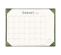 Simplified Desk Calendar 2025-2026 with Desktop Mat, Cabbrix Large Desk Pad Calendar 21" x 16-1/2" Runs From July 2025 to December 2026, Desk Blotter Calendar for Home School and Office (Mint Green)