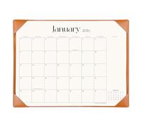 Simplified Desk Calendar 2026 with Desktop Mat, Cabbrix Large Desk Pad Calendar 21" x 16-1/2" Including January 2026 to June 2027, Desk Blotter Calendar for Home School and Office (Brown)